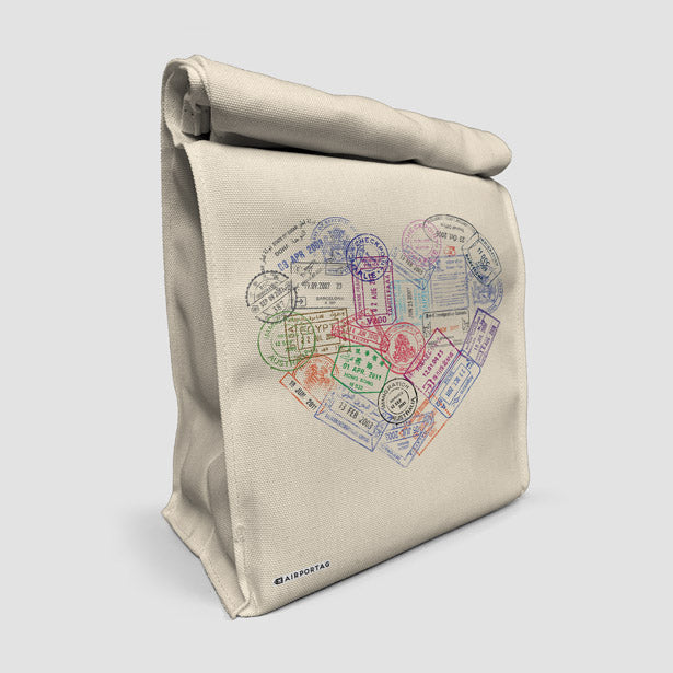 Heart Stamps - Lunch Bag airportag.myshopify.com
