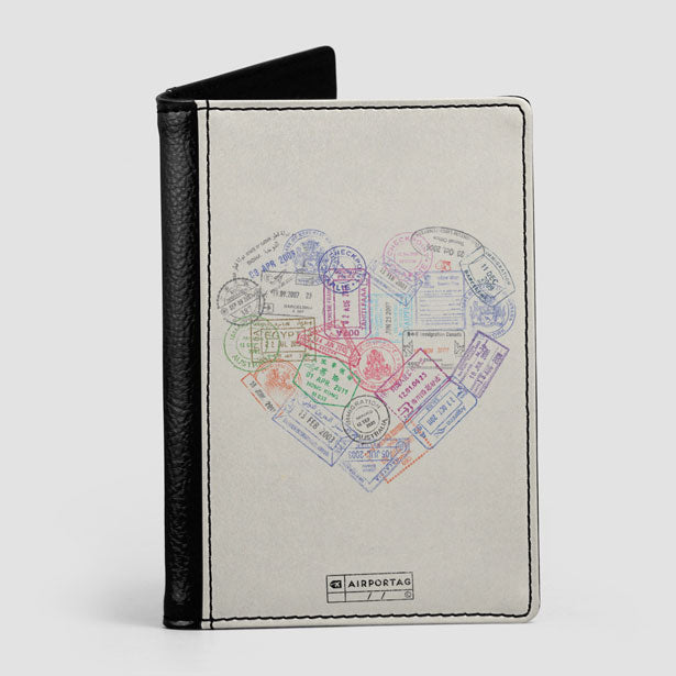 Heart Stamps - Passport Cover airportag.myshopify.com