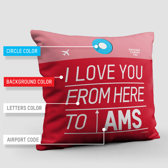 I Love You From Here To - Throw Pillow - Airportag