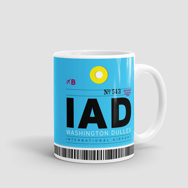 Coffee Mug IAD - Washington Dulles Intl Airport. IATA code IAD