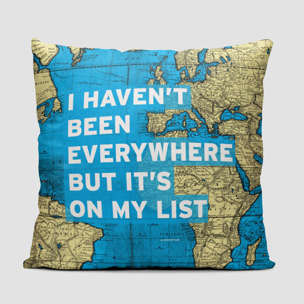 I Haven't Been - World Map - Throw Pillow - Airportag