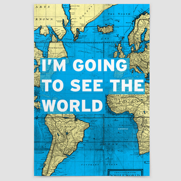 I'm Going - World Map - Poster - Airportag