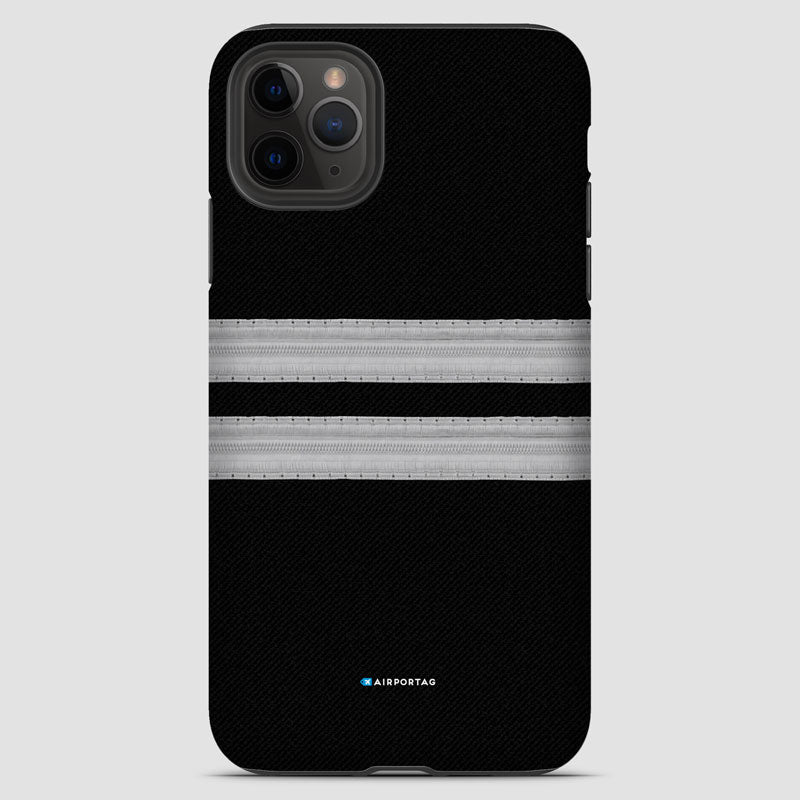 Noir Pilot Stripes Argent - Coque iPhone