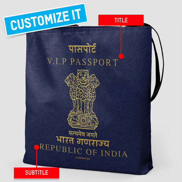India - Passport Tote Bag