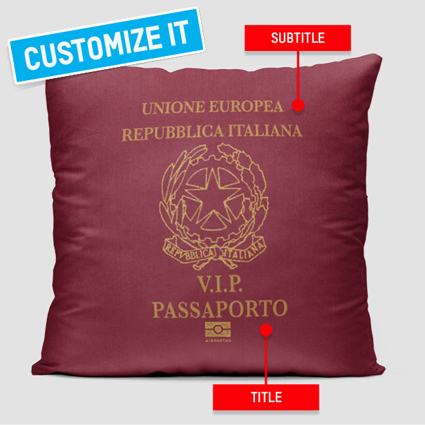Italy - Passport Throw Pillow