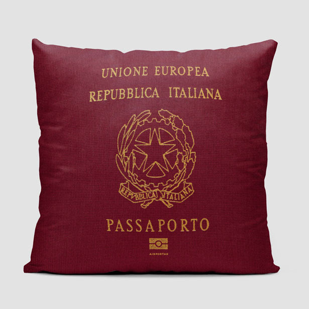 Italy - Passport Throw Pillow - Airportag