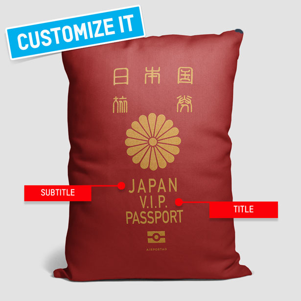 Japon - Coussin rectangulaire passeport