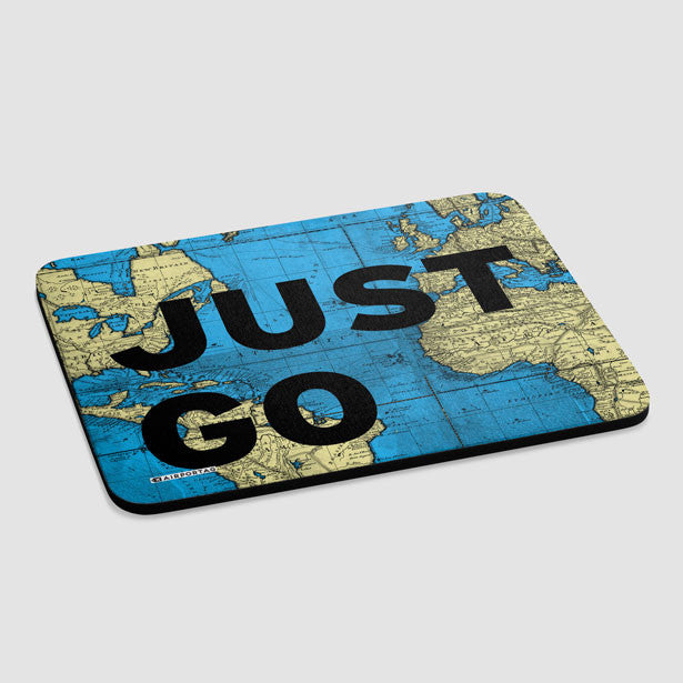 Just Go - World Map - Mousepad - Airportag