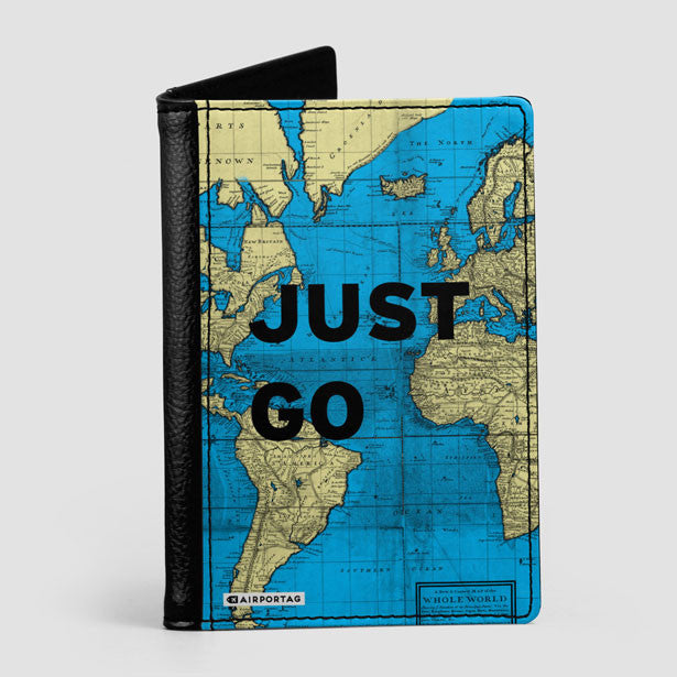 Just Go - World Map - Passport Cover - Airportag