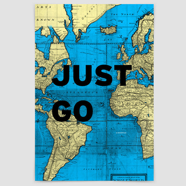 Just Go - World Map - Poster - Airportag