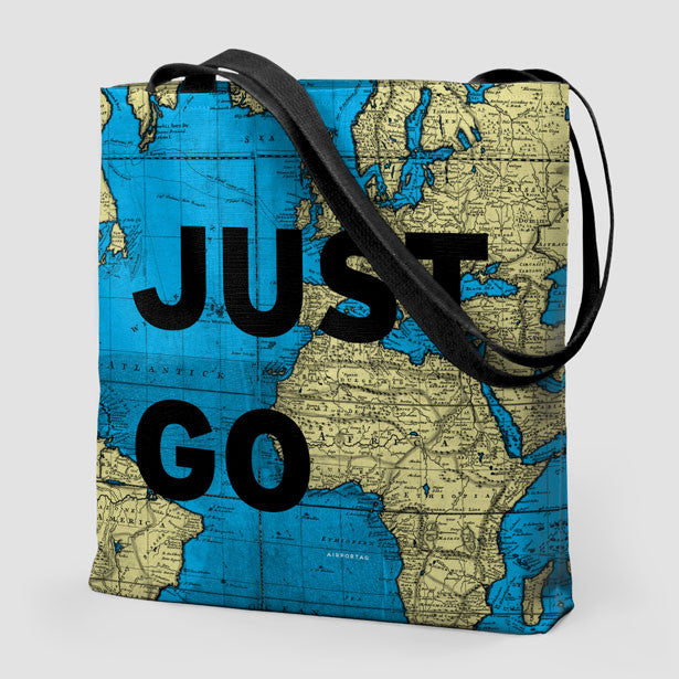 Just Go - World Map - Tote Bag - Airportag