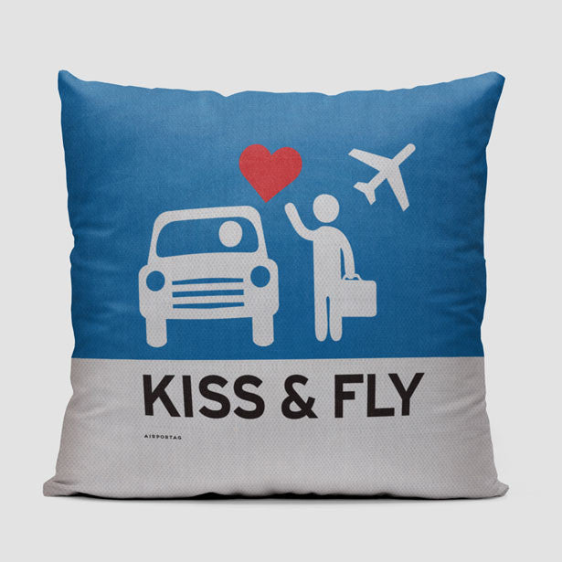 Kiss and Fly - Throw Pillow - Airportag