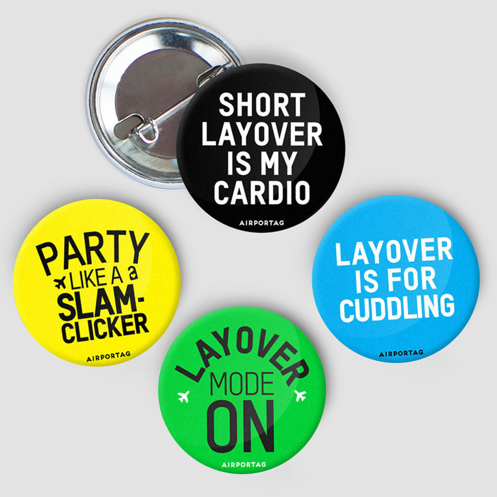 Layover - Button Pack - Airportag
