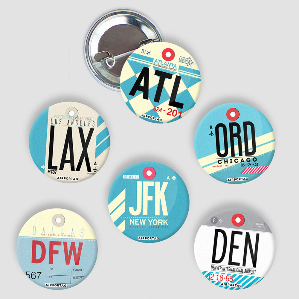 XXL Airports USA - Button Pack - Airportag