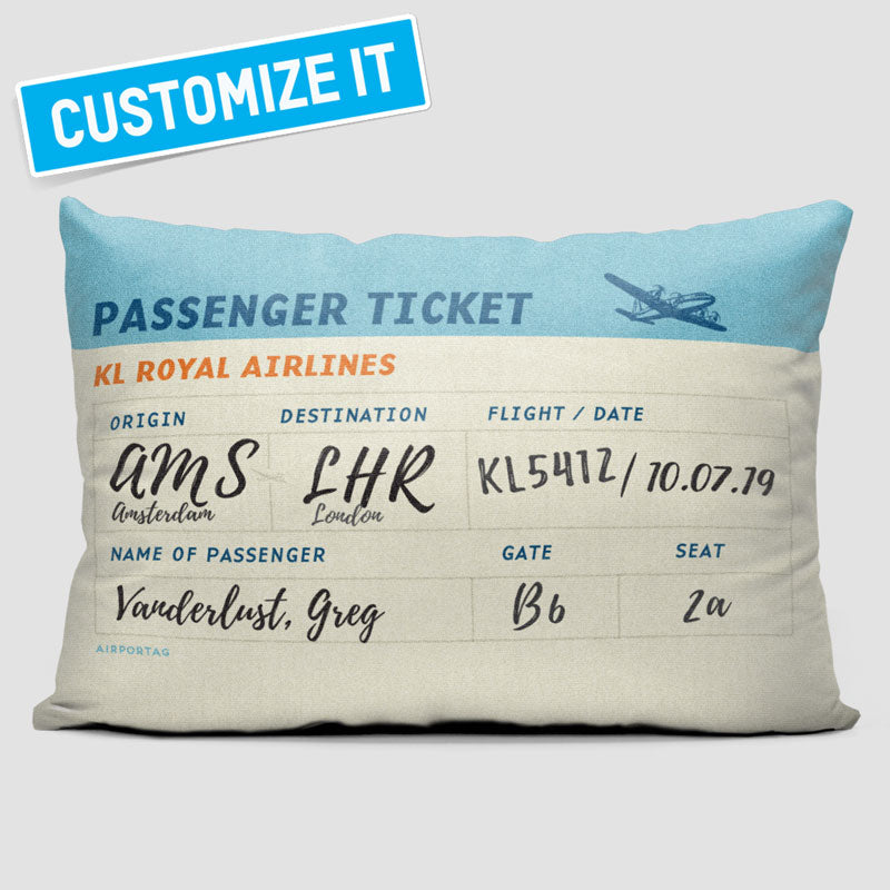 KL Boarding Pass - Throw Pillow