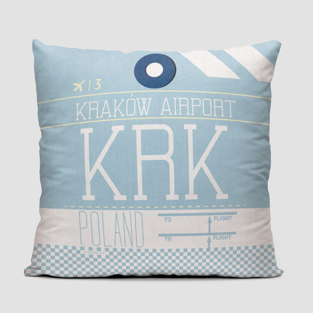 KRK - Throw Pillow - Airportag