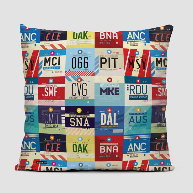 L Airports USA - Throw Pillow - Airportag