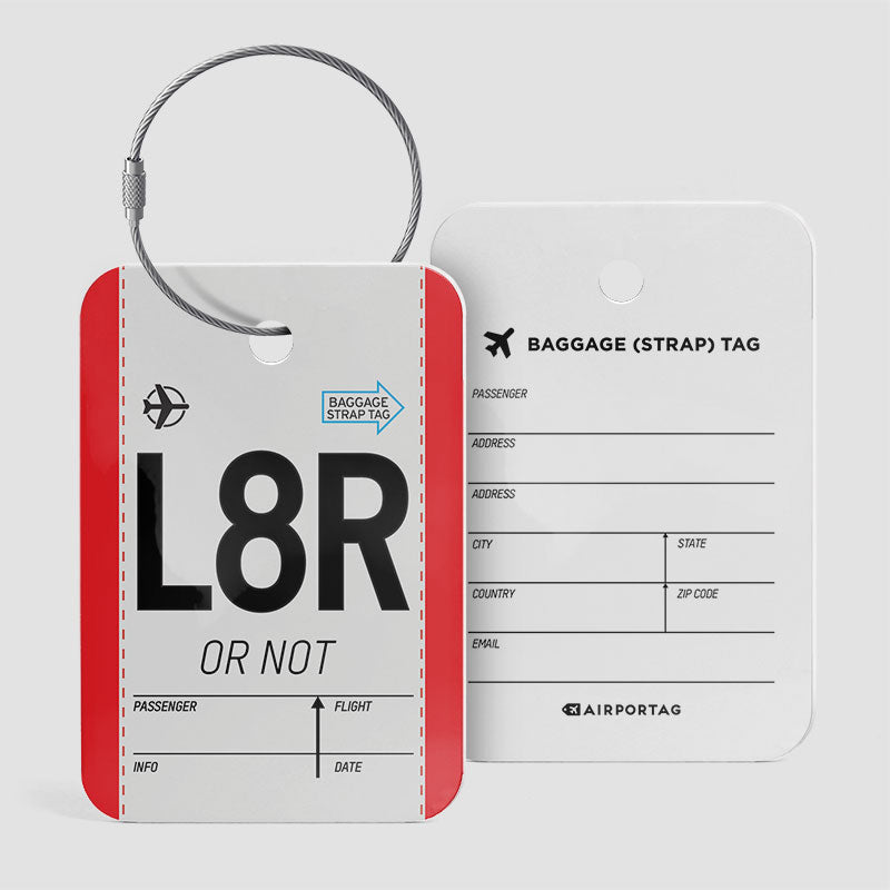 L8R Funny Abbreviation - Luggage Tag