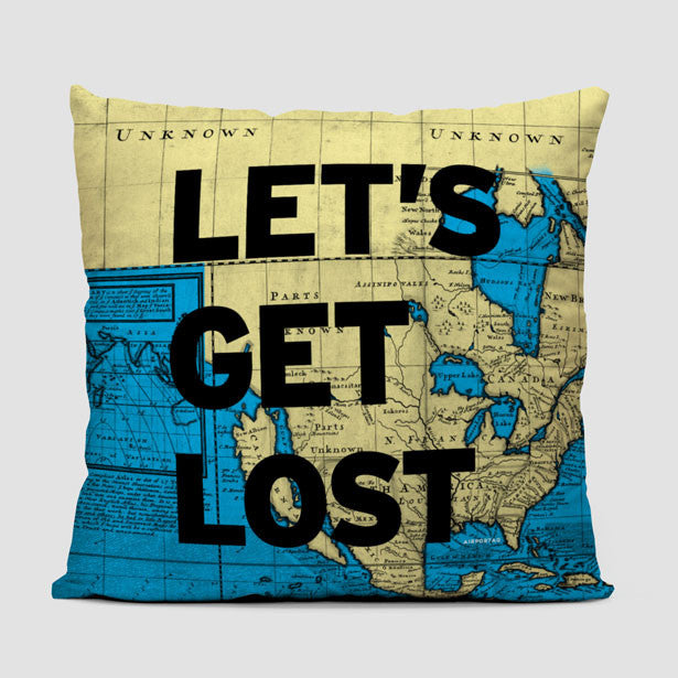Let's Get - World Map - Throw Pillow - Airportag