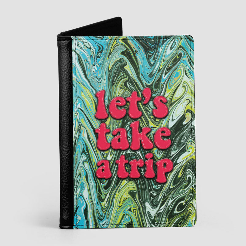 Let's Take a Trip Marbling - Passport Cover