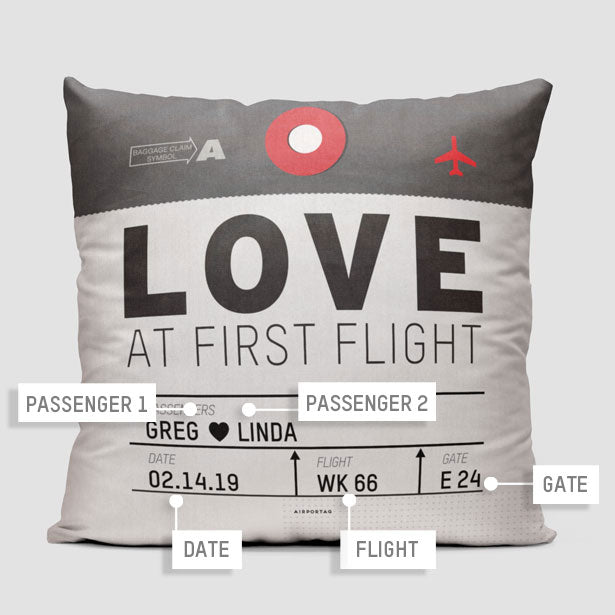 Love At First Flight - Throw Pillow - Airportag