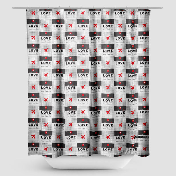 Love At First Flight - Shower Curtain - Airportag