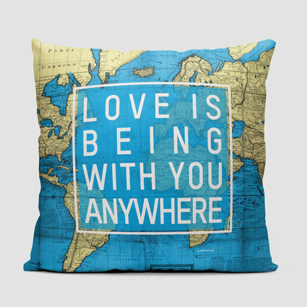 Love is Being - World Map - Throw Pillow - Airportag