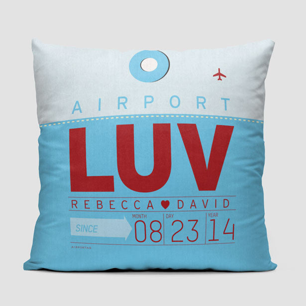LUV Tag - Throw Pillow - Airportag