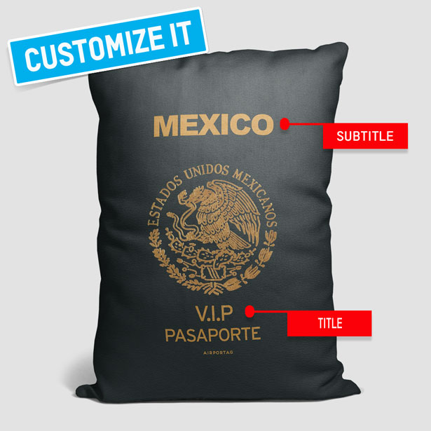 Mexique - Coussin rectangulaire passeport