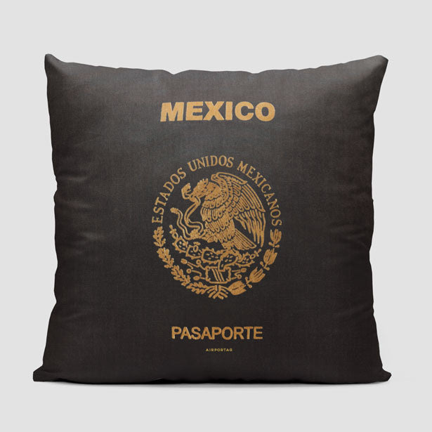 Mexico - Passport Throw Pillow - Airportag
