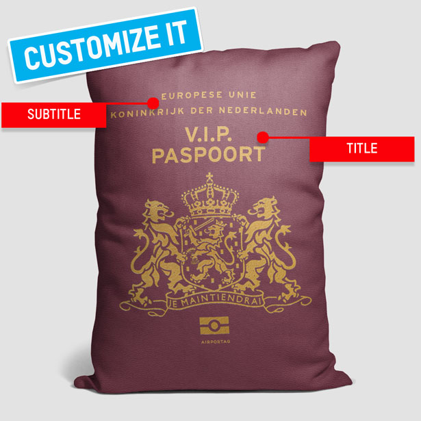 オランダ - パスポート長方形枕