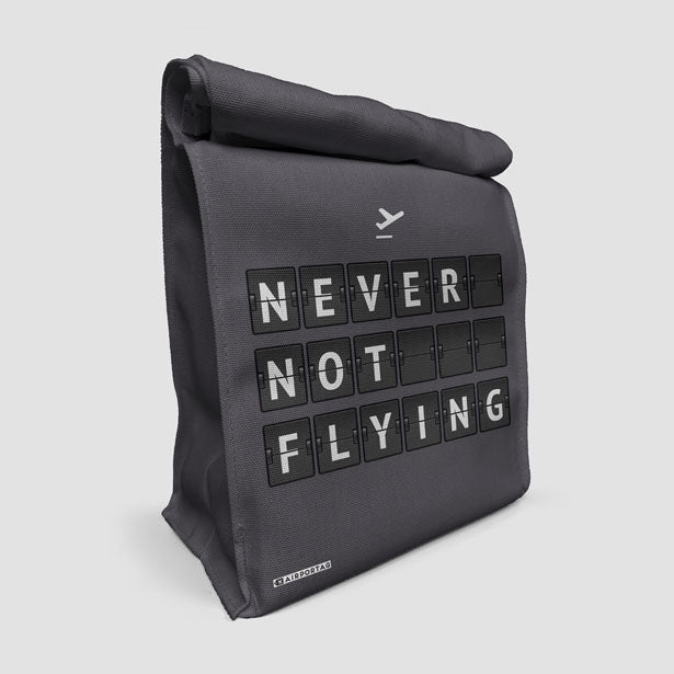 Never Not Flying Flight Board - Lunch Bag airportag.myshopify.com