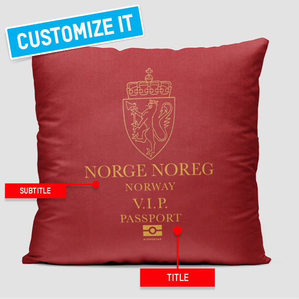Norway - Passport Throw Pillow