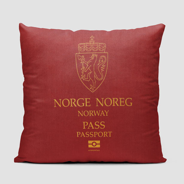 Norway - Passport Throw Pillow - Airportag