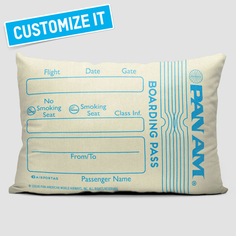 Pan Am Custom Bording Pass Throw Pillow