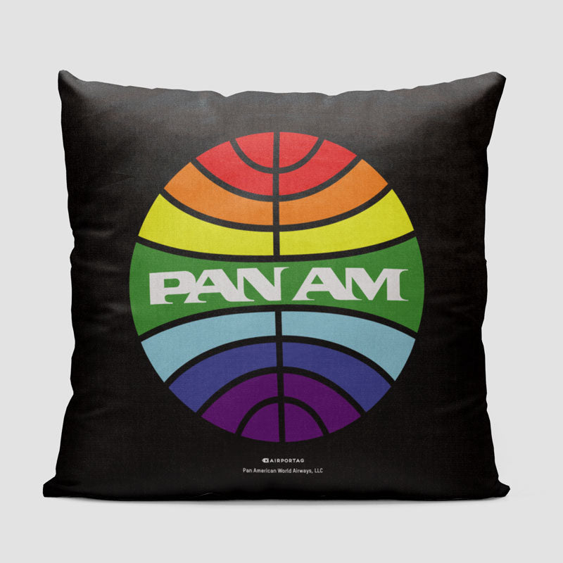 Pan Am Logo Rainbow - Throw Pillow