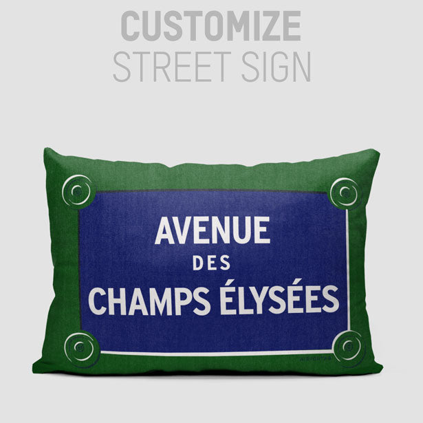 Paris Street Sign - Throw Pillow - Airportag