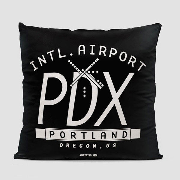 PDX Letters - Throw Pillow - Airportag