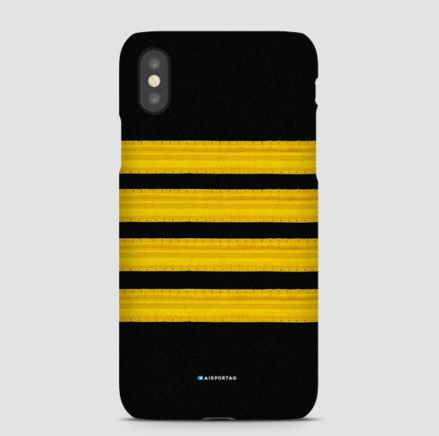 Black Pilot Stripes Gold - Phone Case - Airportag