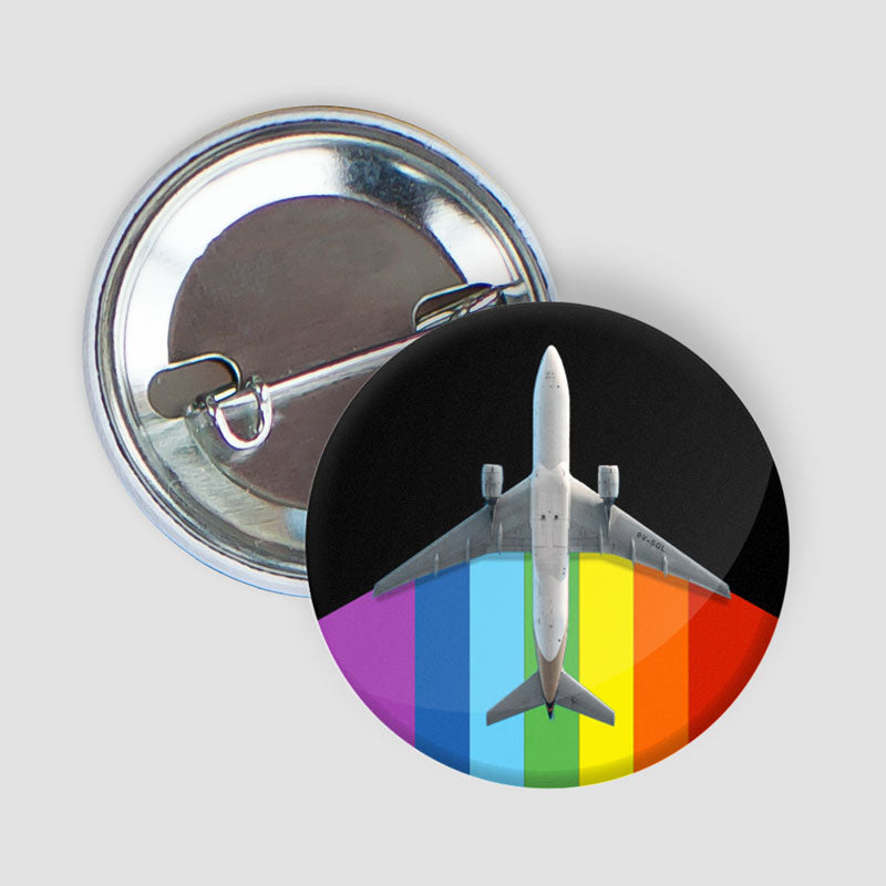 Plane Air Rainbow - Button