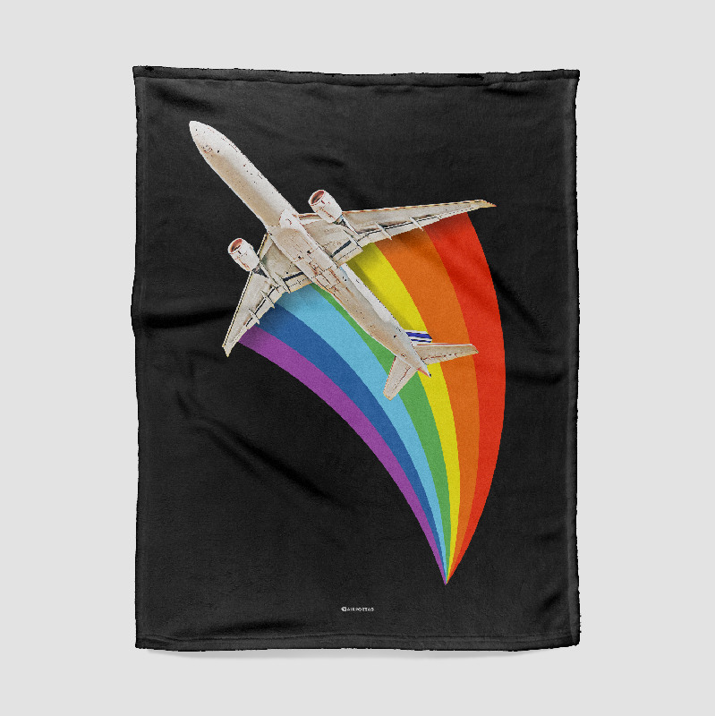 Plane Flying Rainbow - Blanket