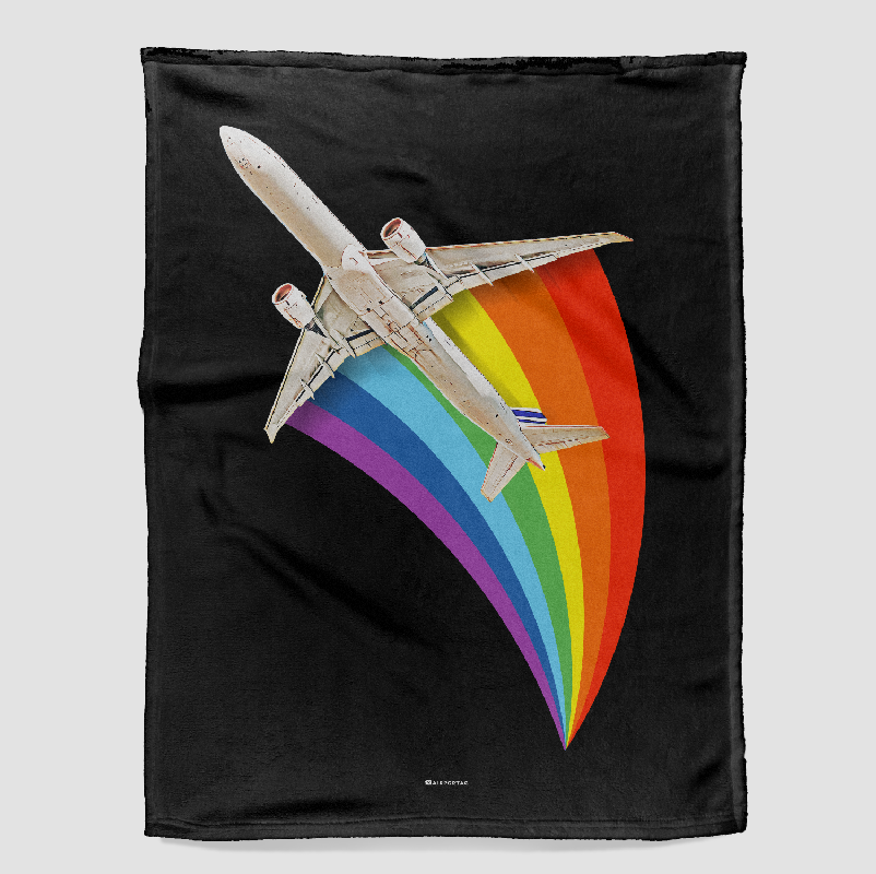 Plane Flying Rainbow - Blanket