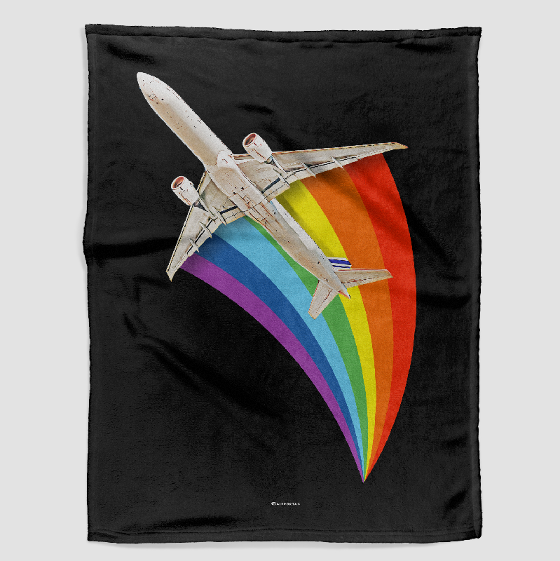 Plane Flying Rainbow - Blanket