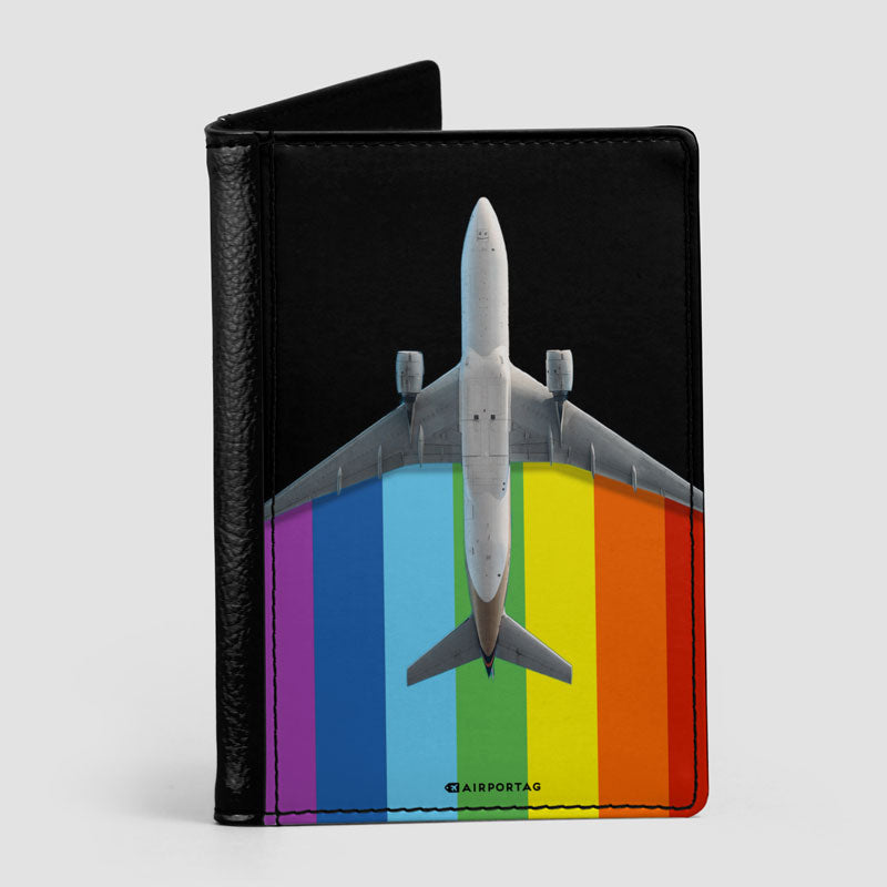 Plane Flying Rainbow - Passport Cover