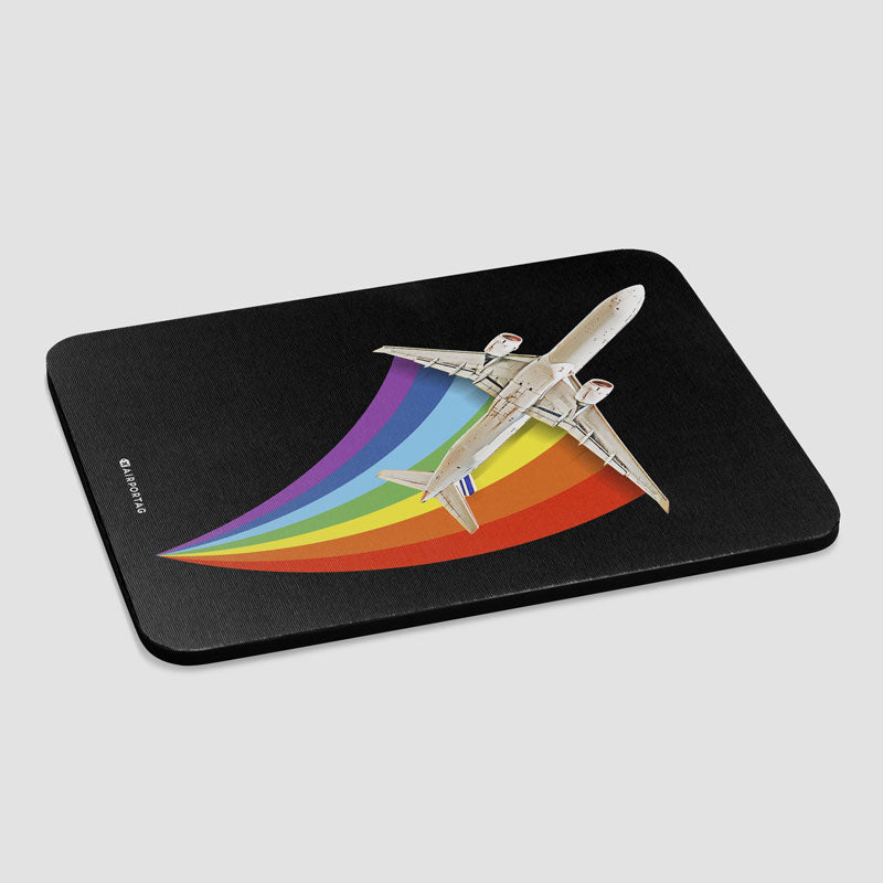 Plane Flying Rainbow - Mousepad