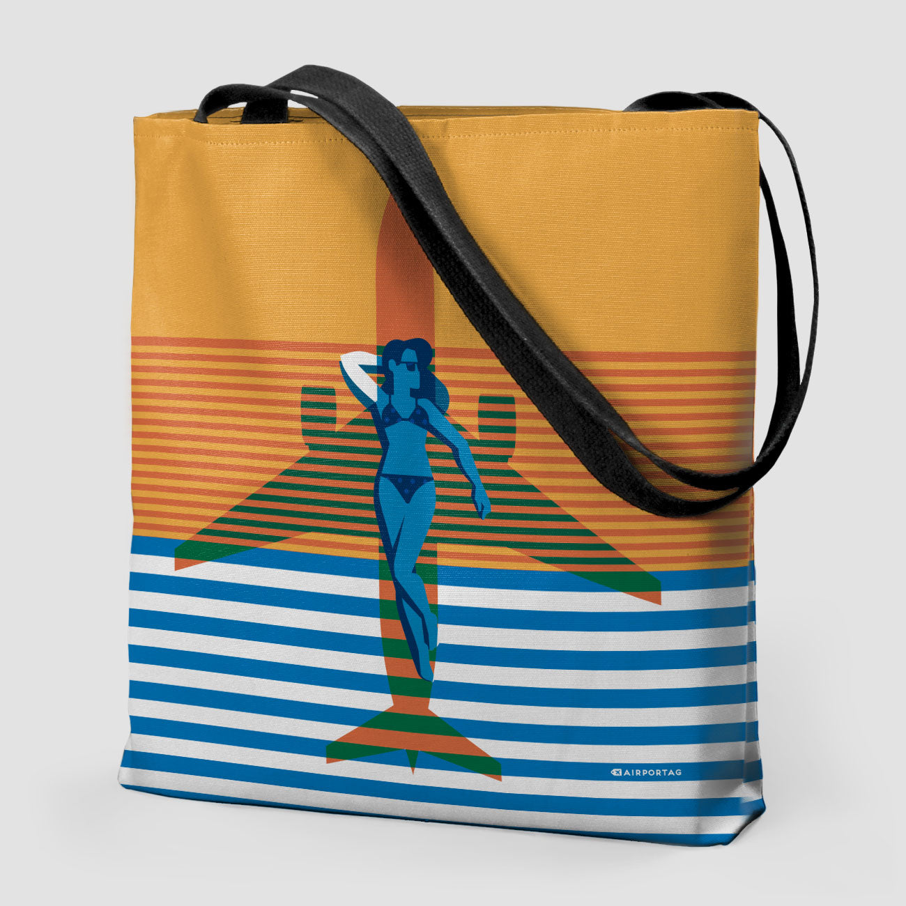 Plane Shadow Beach - Tote Bag