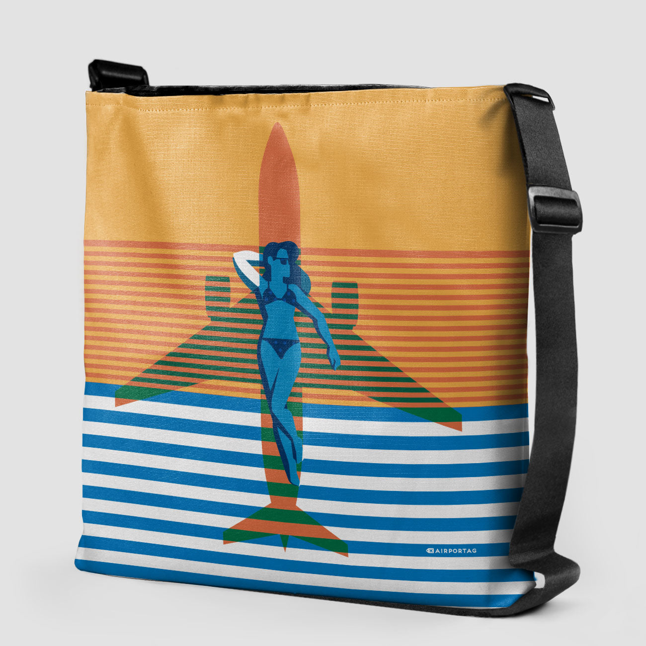 Plane Shadow Beach - Tote Bag