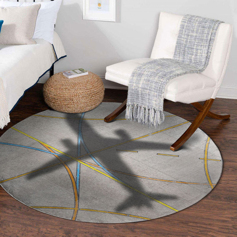 Airplane Shadow - Round Rug