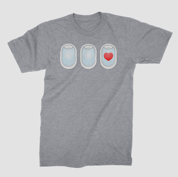 Plane Windows Heart - T-Shirt airportag.myshopify.com