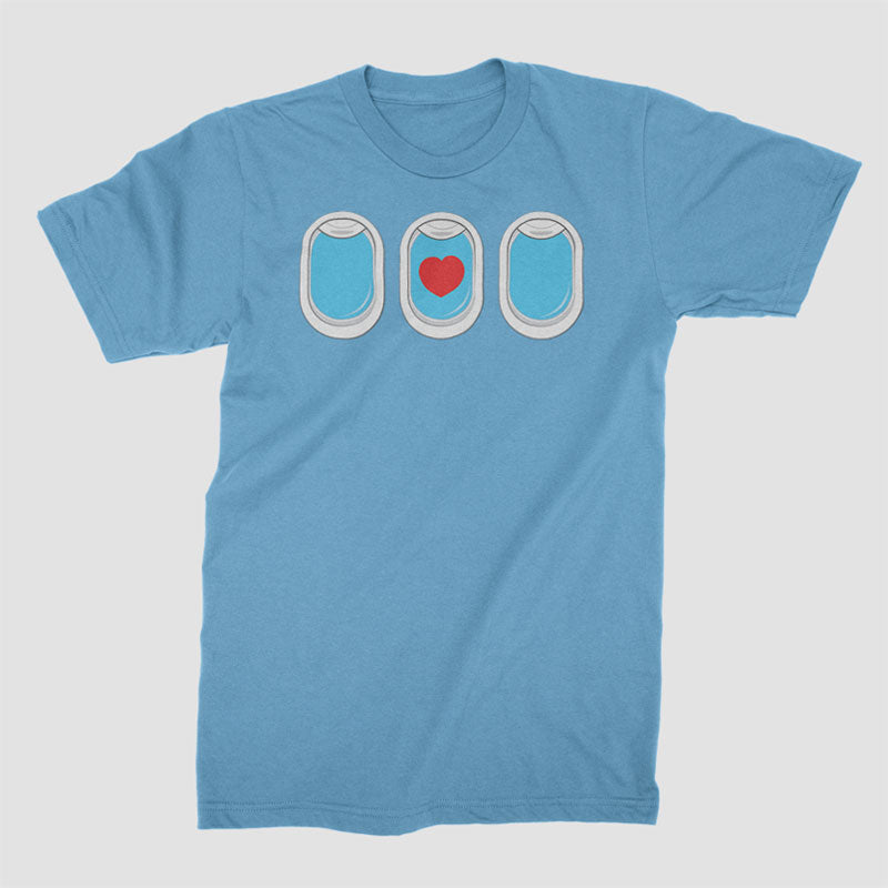 Plane Windows Heart - Custom T-Shirt airportag.myshopify.com